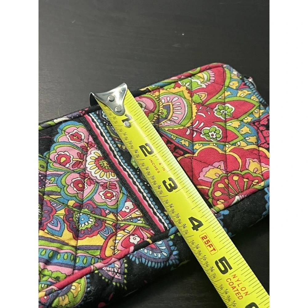 Vera Bradley Quilted Wristlet Wallet Clutch Colorful‎ Floral Paisley Zip Pouch